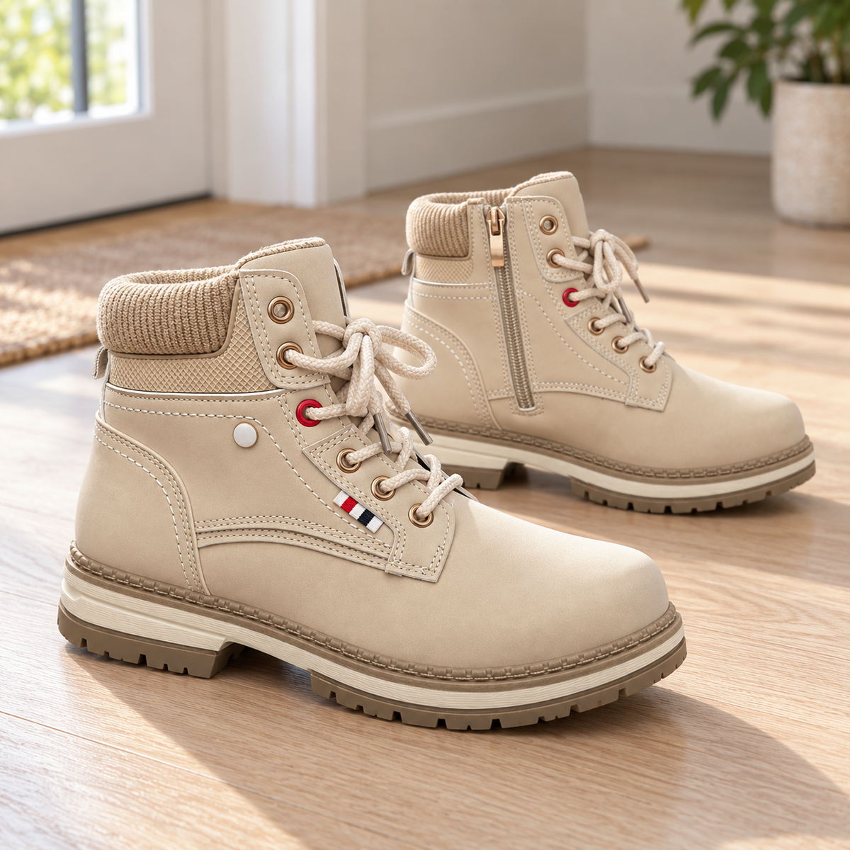 Botki Damskie (36-41) 12Par D9806-6 BEIGE