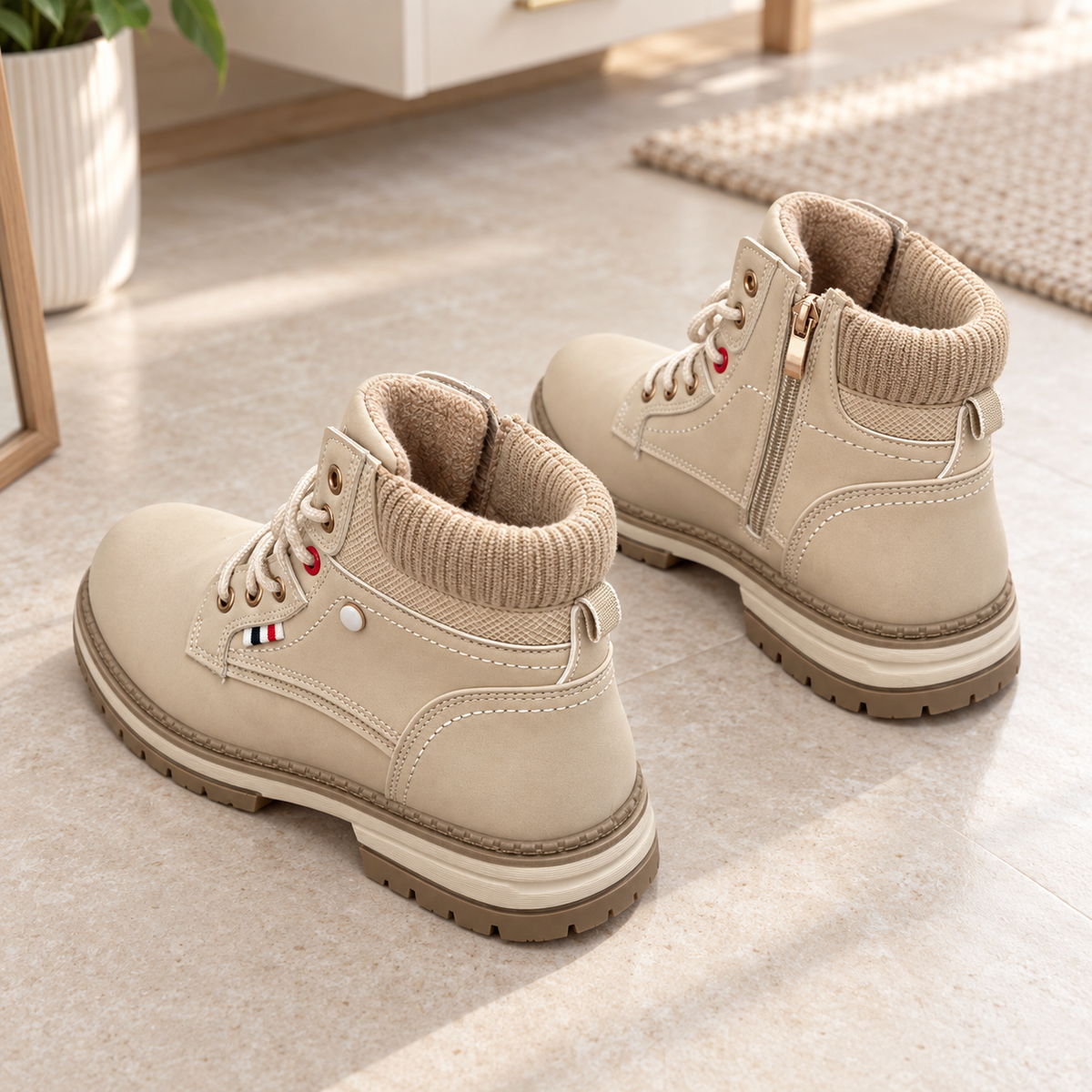 Botki Damskie (36-41) 12Par D9806-6 BEIGE
