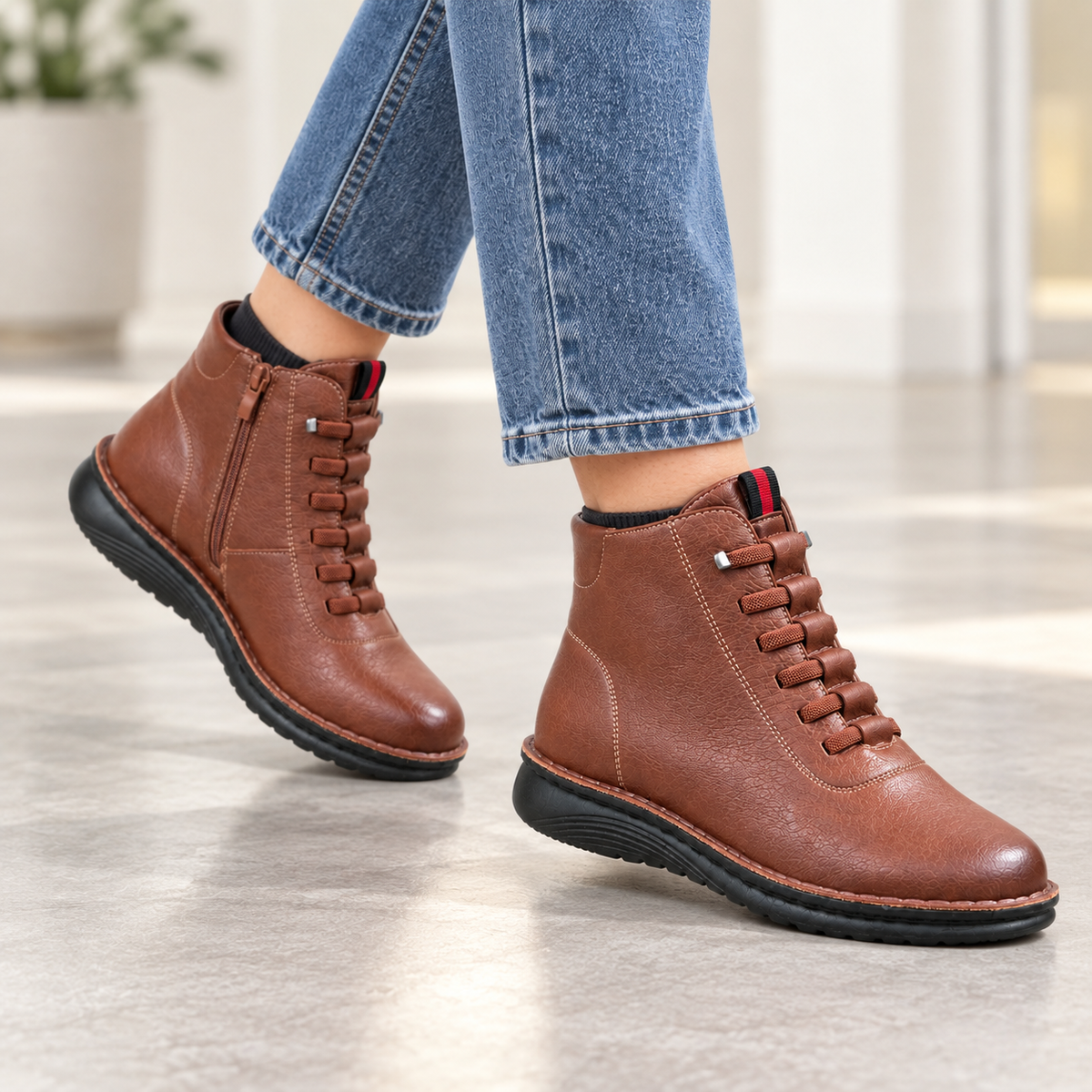 Botki Damskie (36-42) 12Par D71-9 BROWN