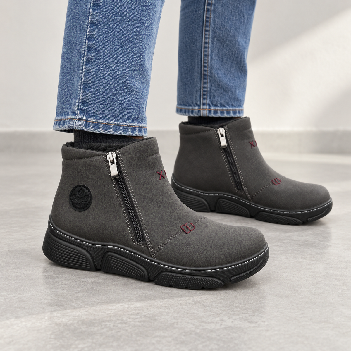 Botki Damskie (36-42) 12Par D1504-10 GREY