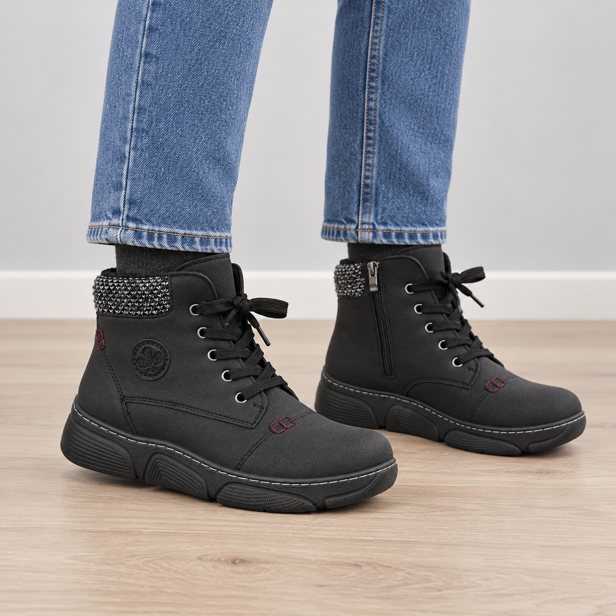 Botki Damskie (36-42) 12Par D1502-1 BLACK