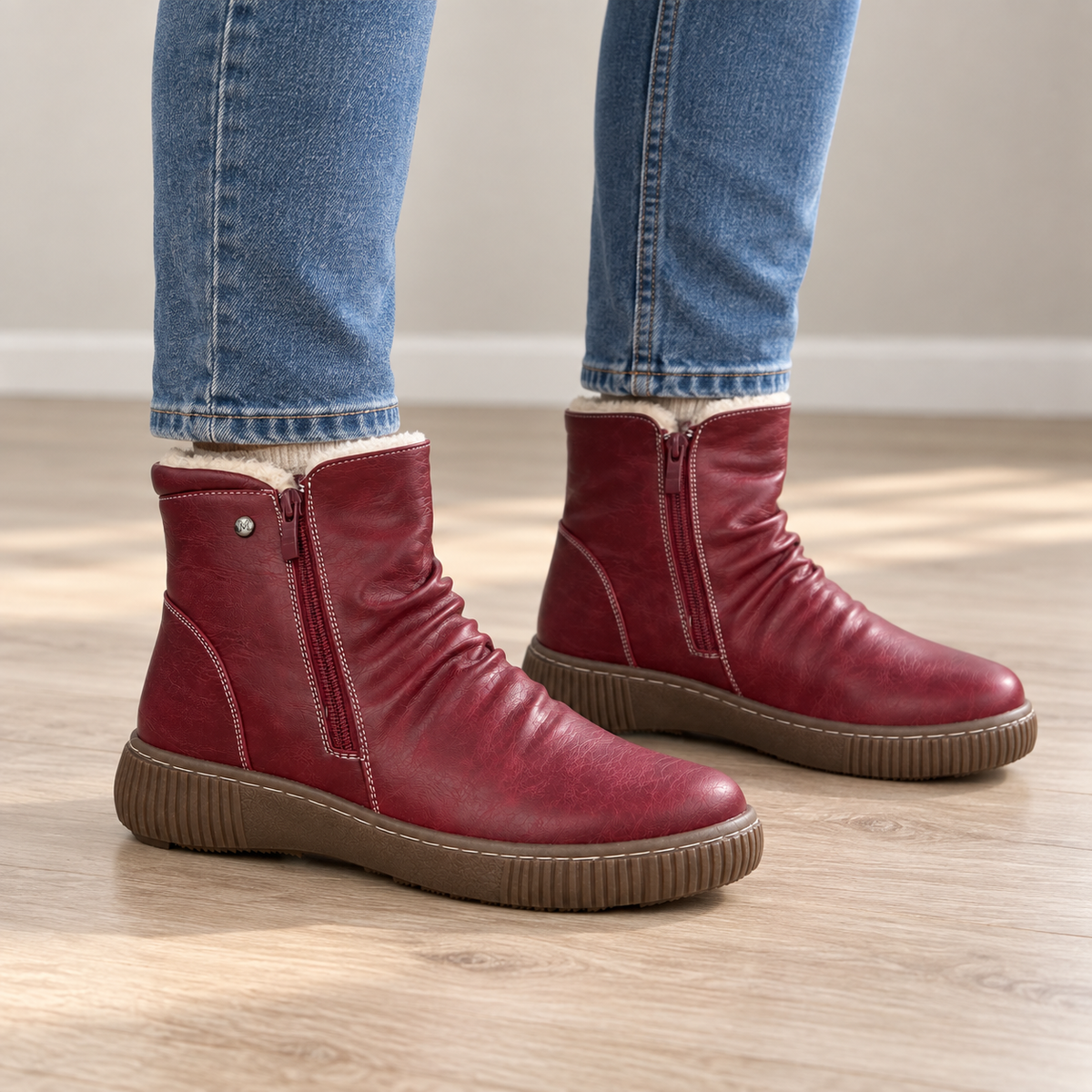 Botki Damskie (36-42) 12Par M218-4 RED