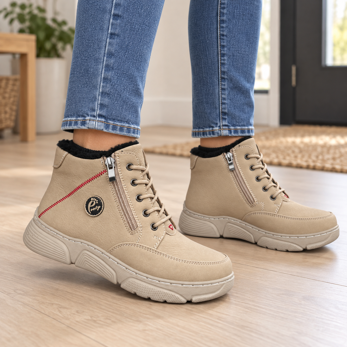 Botki Damskie (36-42) 12Par D26333-4 BEIGE