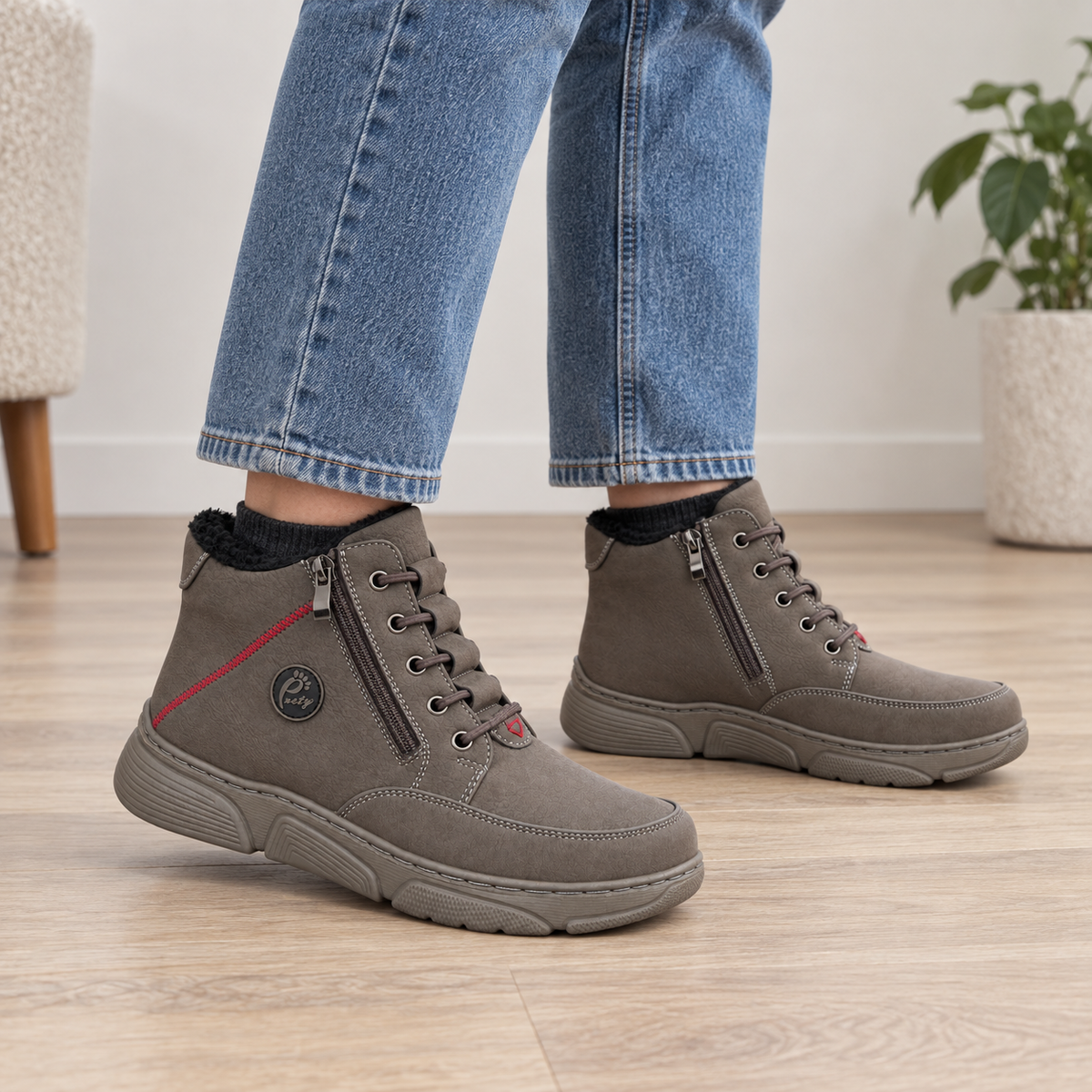 Botki Damskie (36-42) 12Par D26333-2 GREY