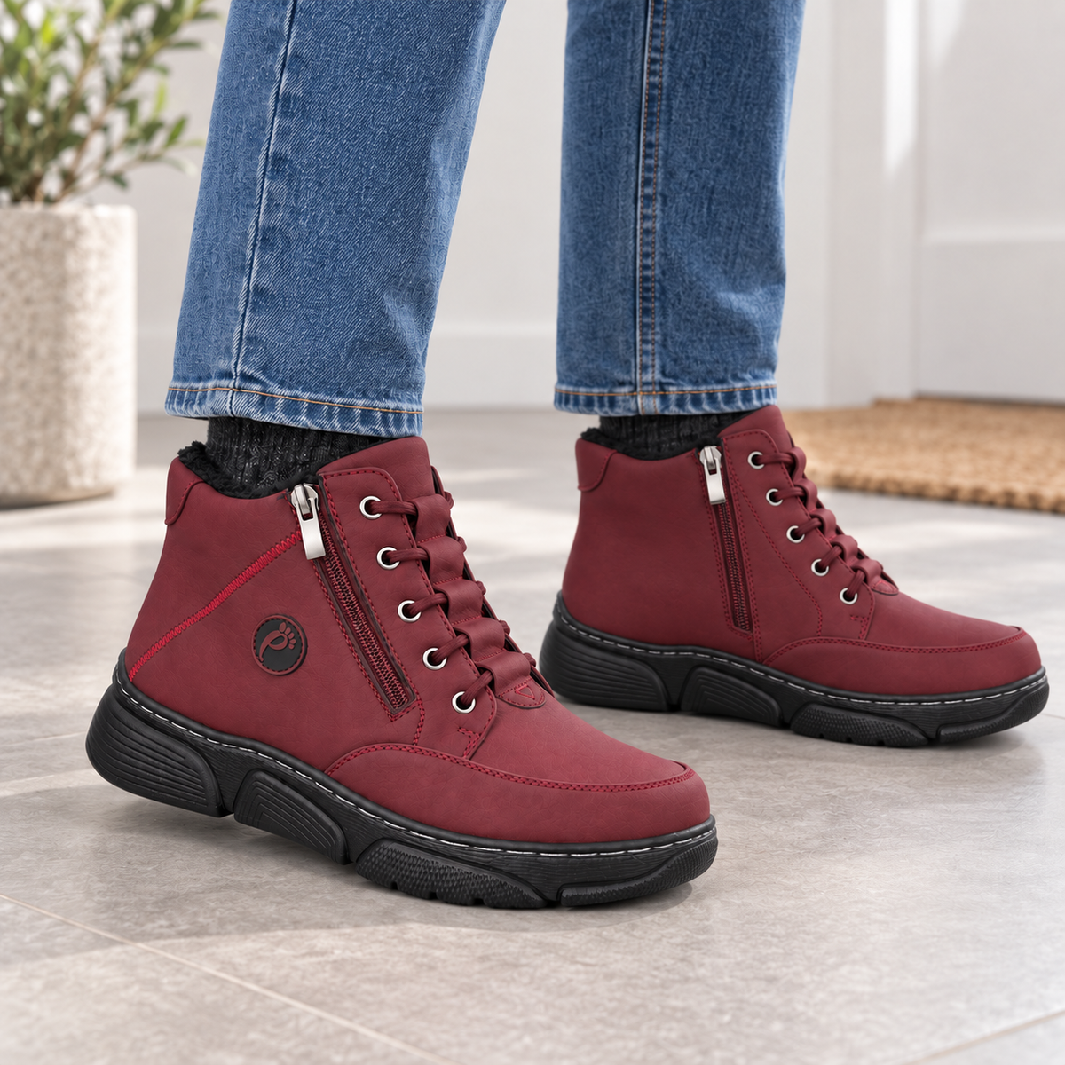 Botki Damskie (36-42) 12Par D26333-7 RED
