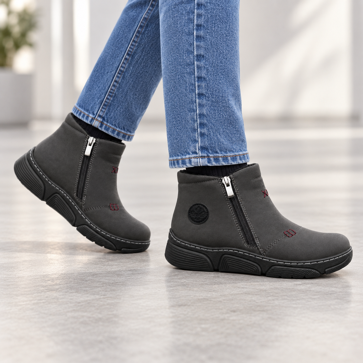 Botki Damskie (36-42) 12Par D1504-10 GREY