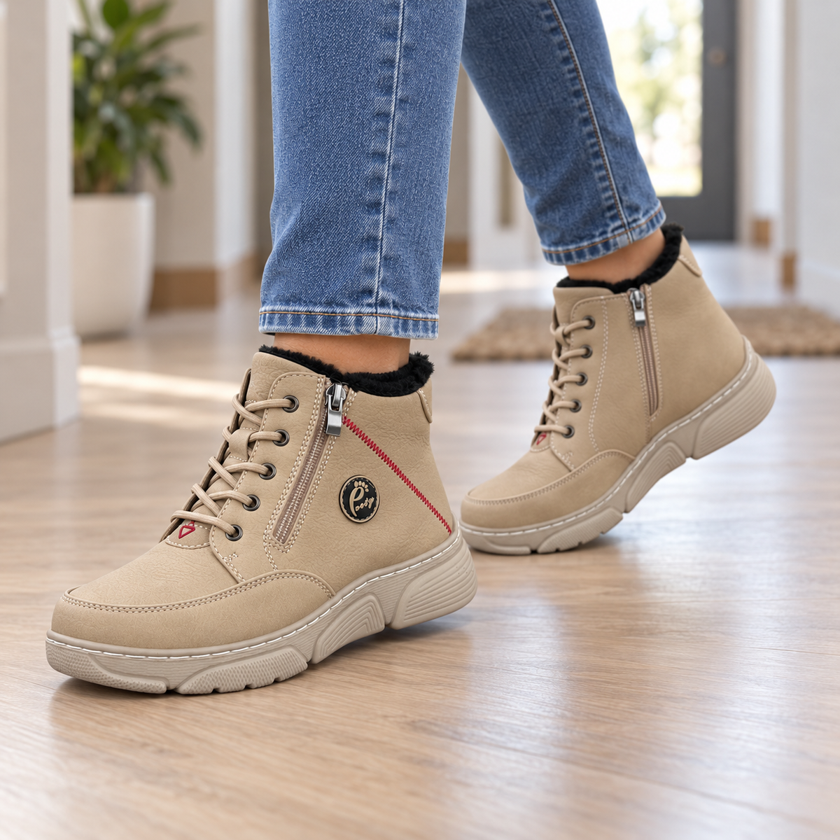 Botki Damskie (36-42) 12Par D26333-4 BEIGE
