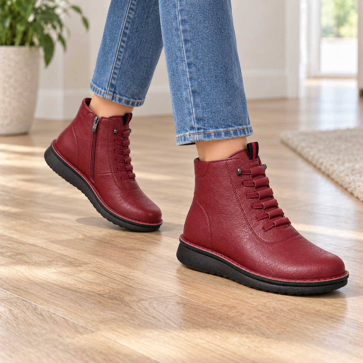 Botki Damskie (36-42) 12Par D25311-7 RED