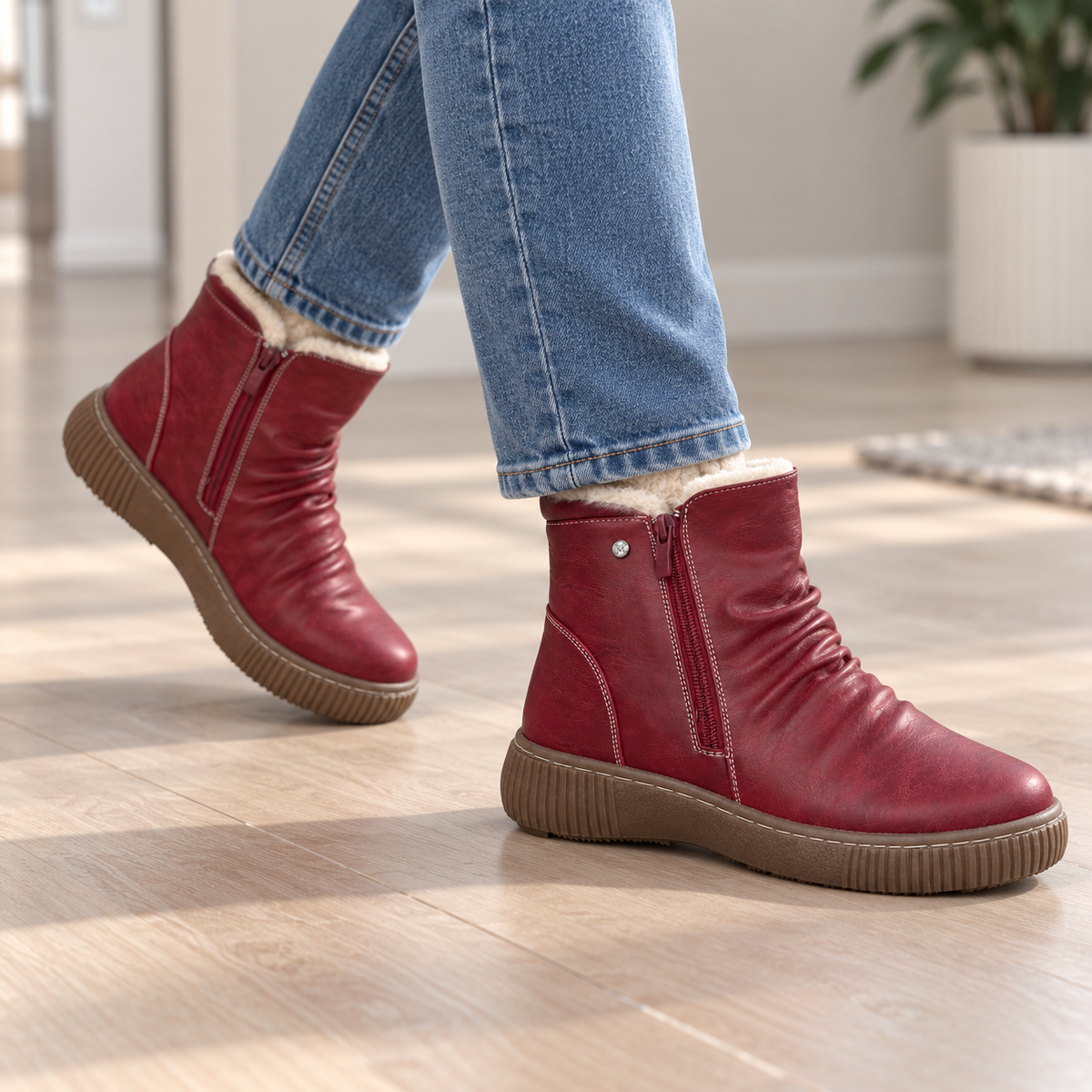 Botki Damskie (36-42) 12Par M218-4 RED