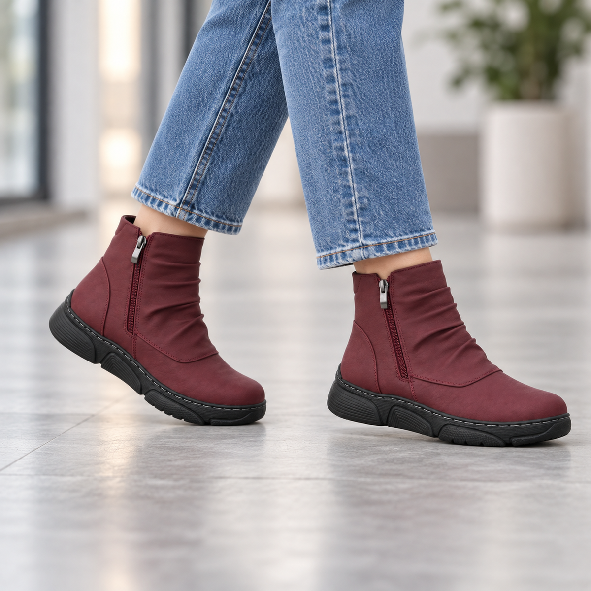 Botki Damskie (36-42) 12Par D26332-7 RED