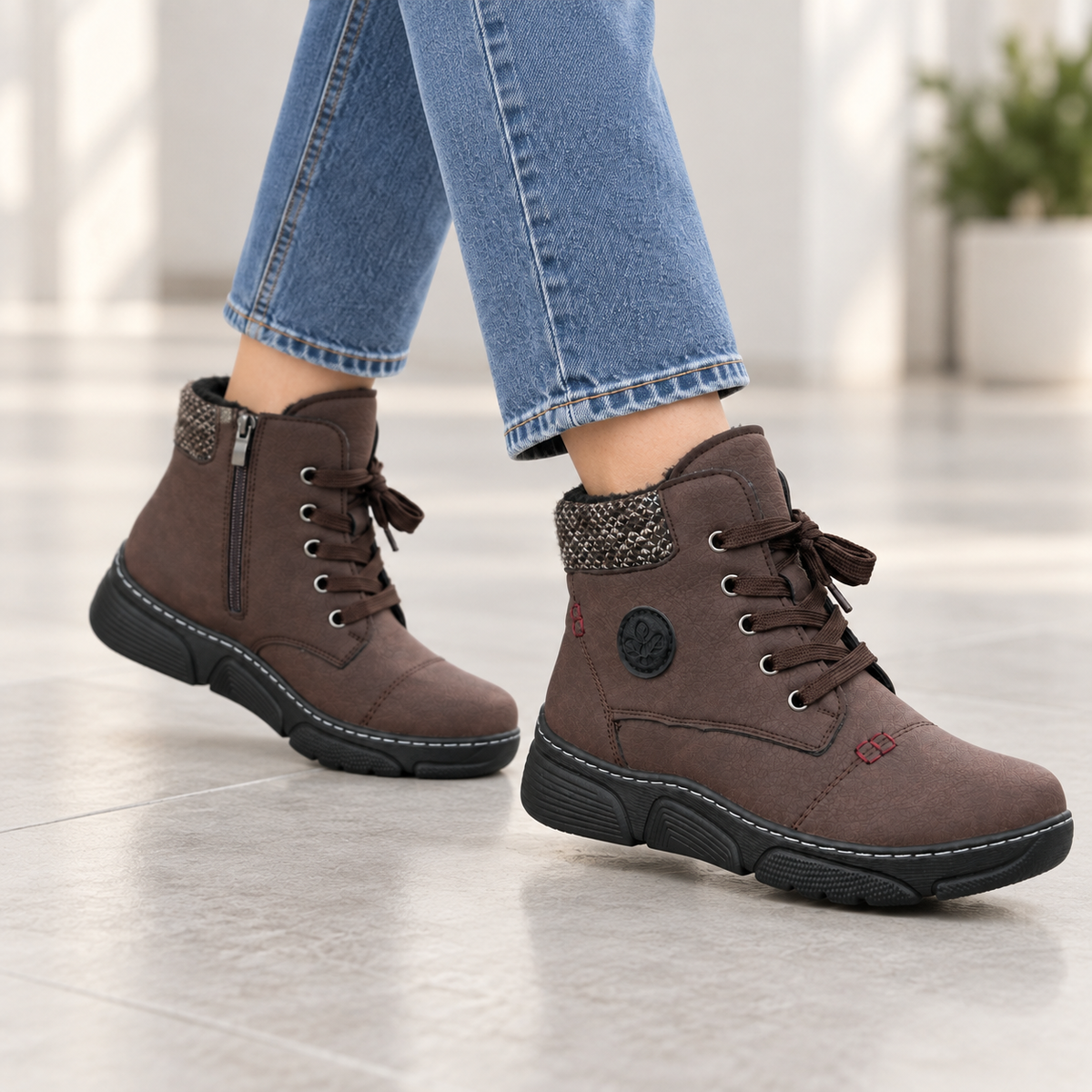 Botki Damskie (36-42) 12Par D1502-7 BROWN