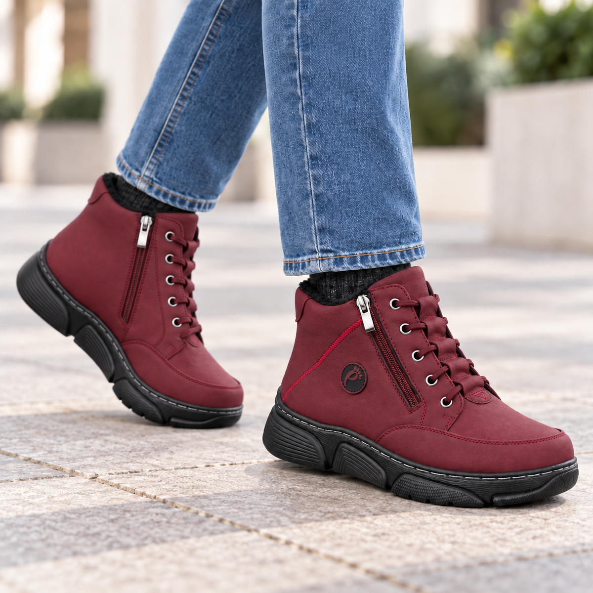 Botki Damskie (36-42) 12Par D26333-7 RED