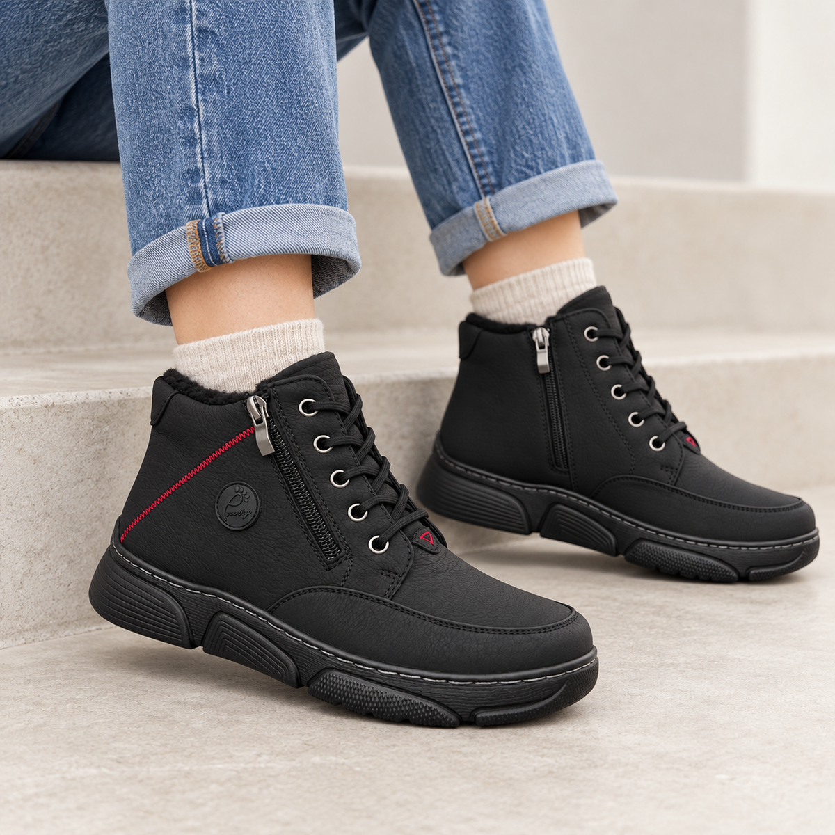 Botki Damskie (36-42) 12Par D26333-21 BLACK