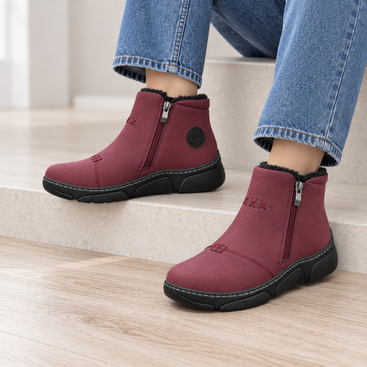 Botki Damskie (36-42) 12Par D1504-4 RED
