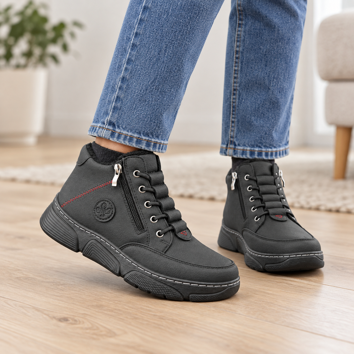 Botki Damskie (36-42) 12Par D1503-1 BLACK