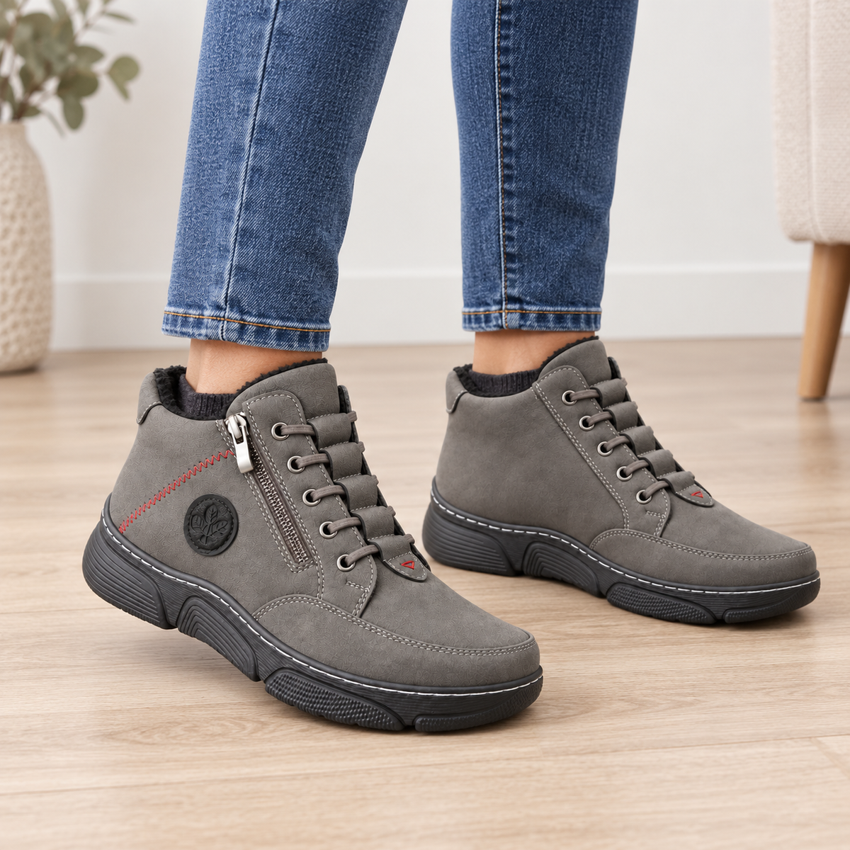 Botki Damskie (36-42) 12Par D1503-10 GREY