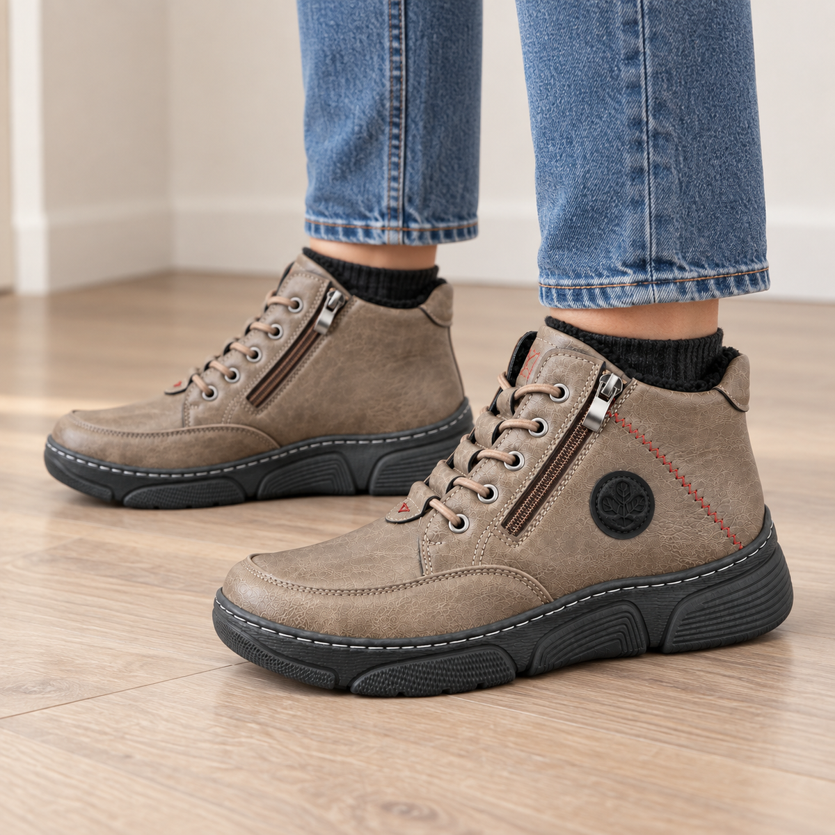 Botki Damskie (36-42) 12Par D1503-2 BROWN