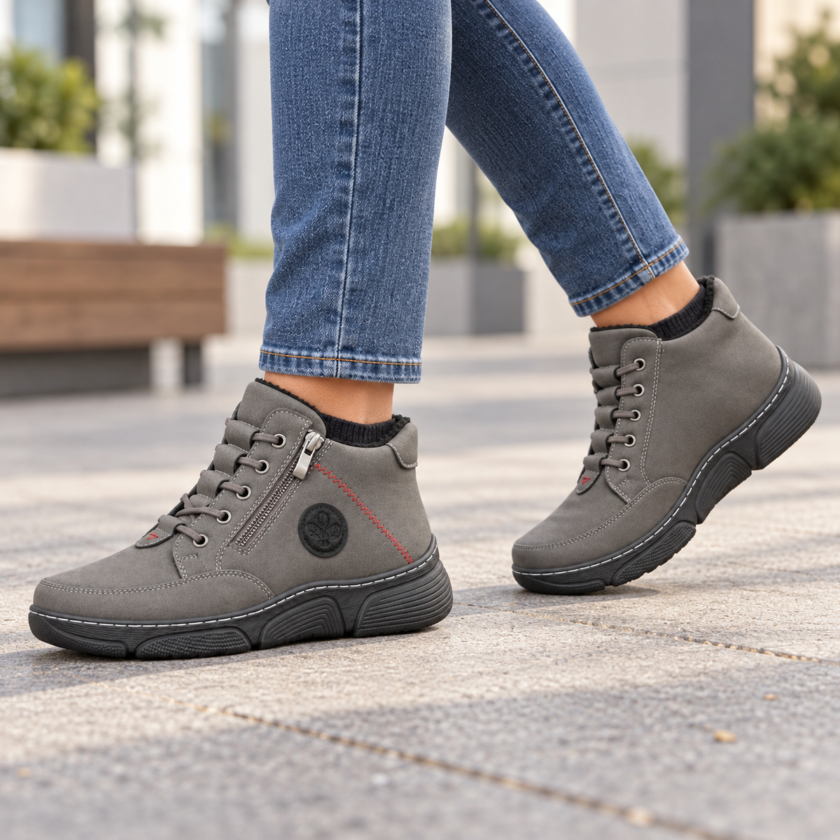 Botki Damskie (36-42) 12Par D1503-10 GREY