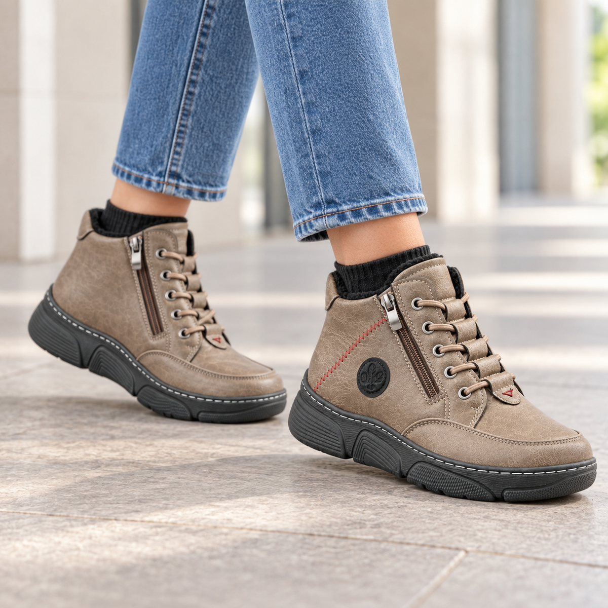 Botki Damskie (36-42) 12Par D1503-2 BROWN