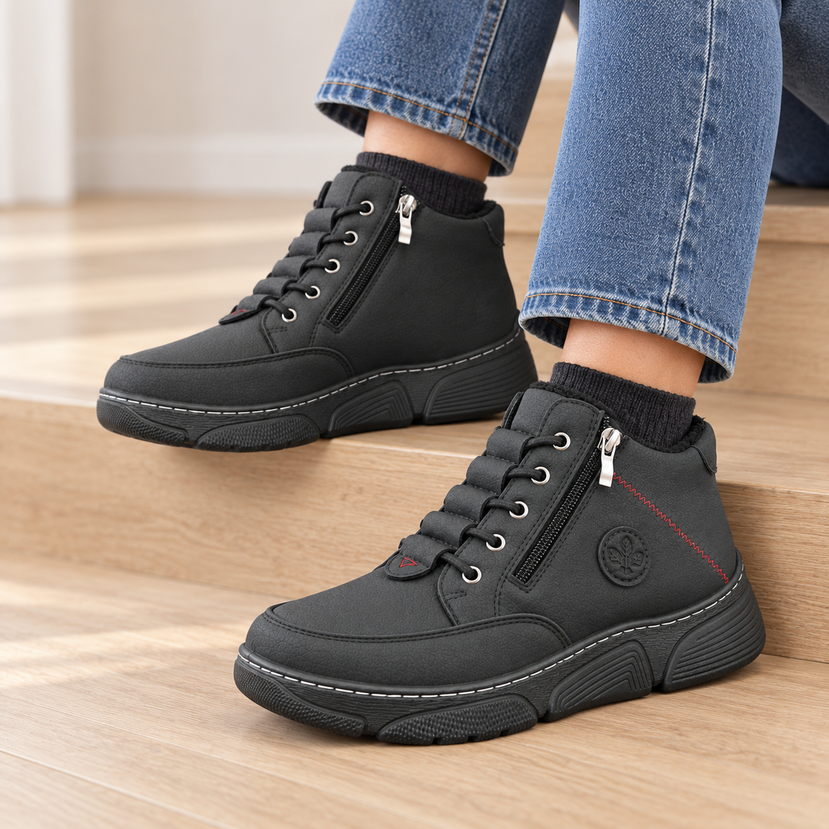 Botki Damskie (36-42) 12Par D1503-1 BLACK