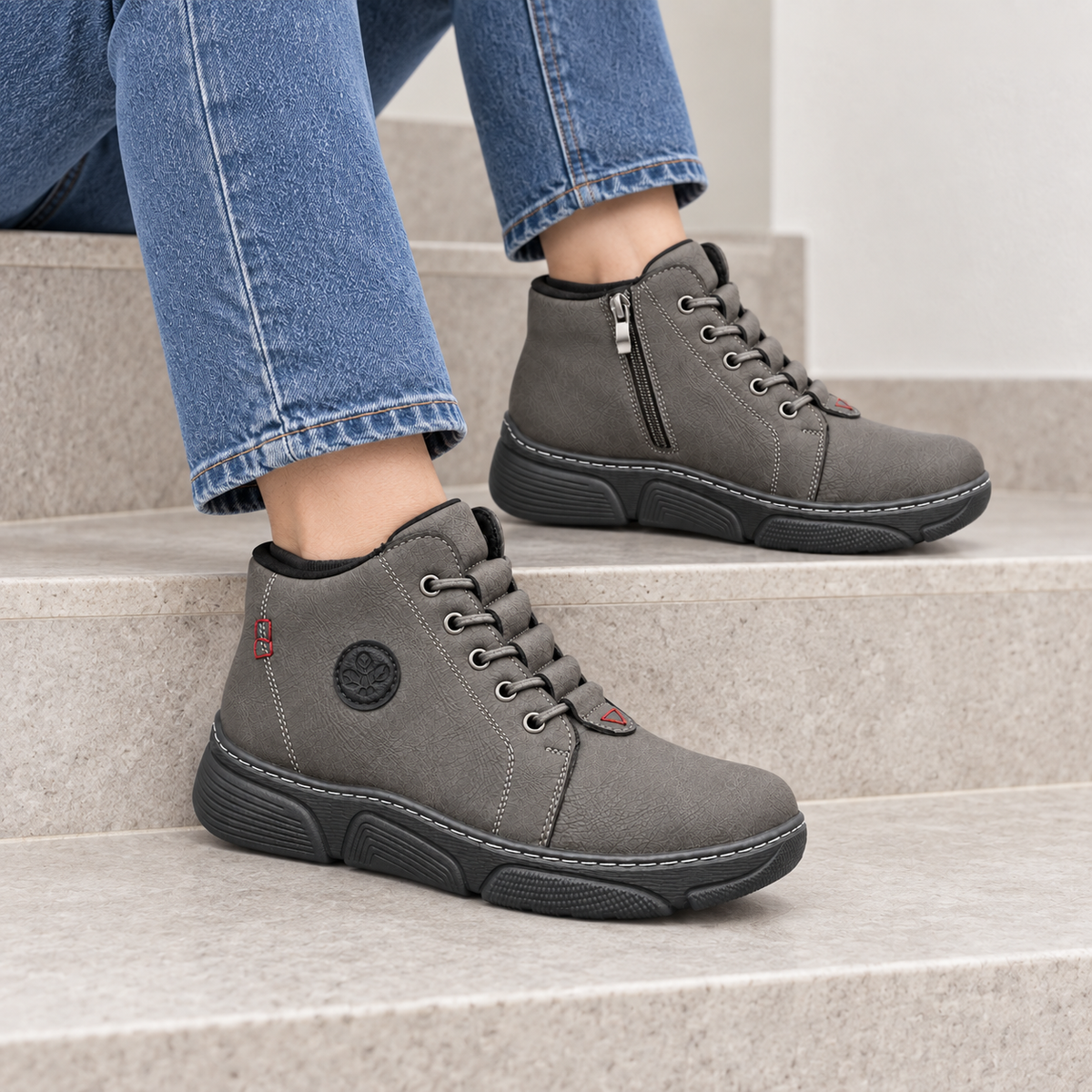 Botki Damskie (36-42) 12Par D1501-10 Grey