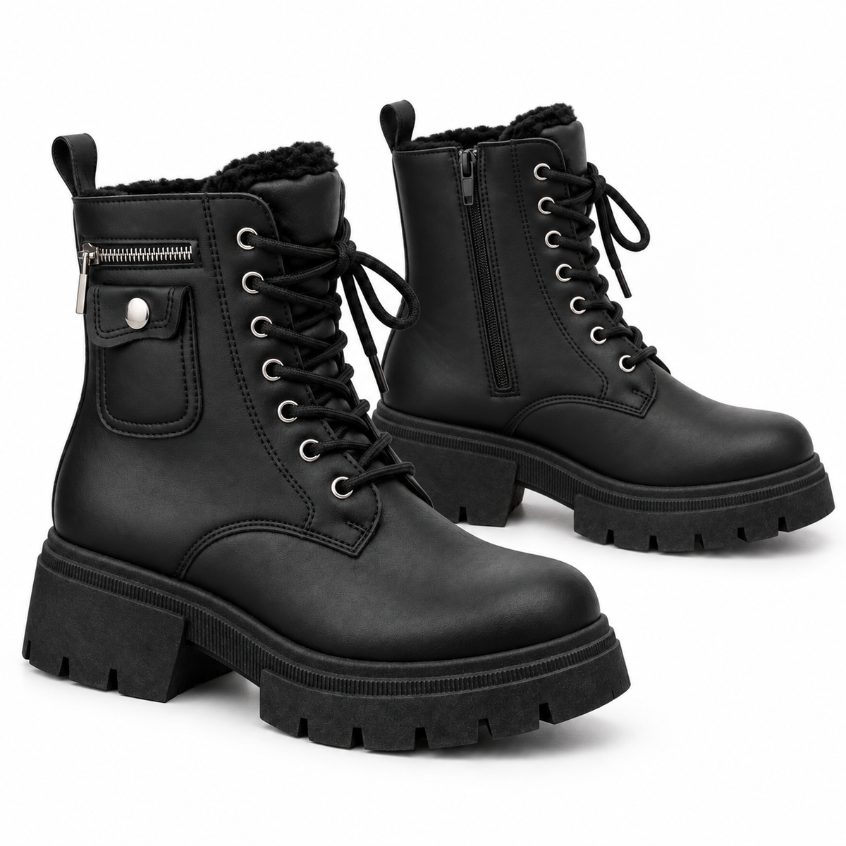 Botki Śniegowce damskie (36-41, 12par) D6501-21 BLACK