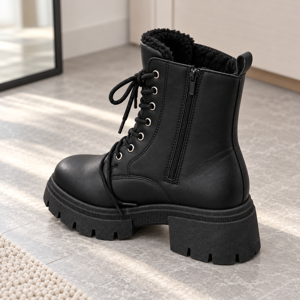 Botki Śniegowce damskie (36-41, 12par) D6501-21 BLACK