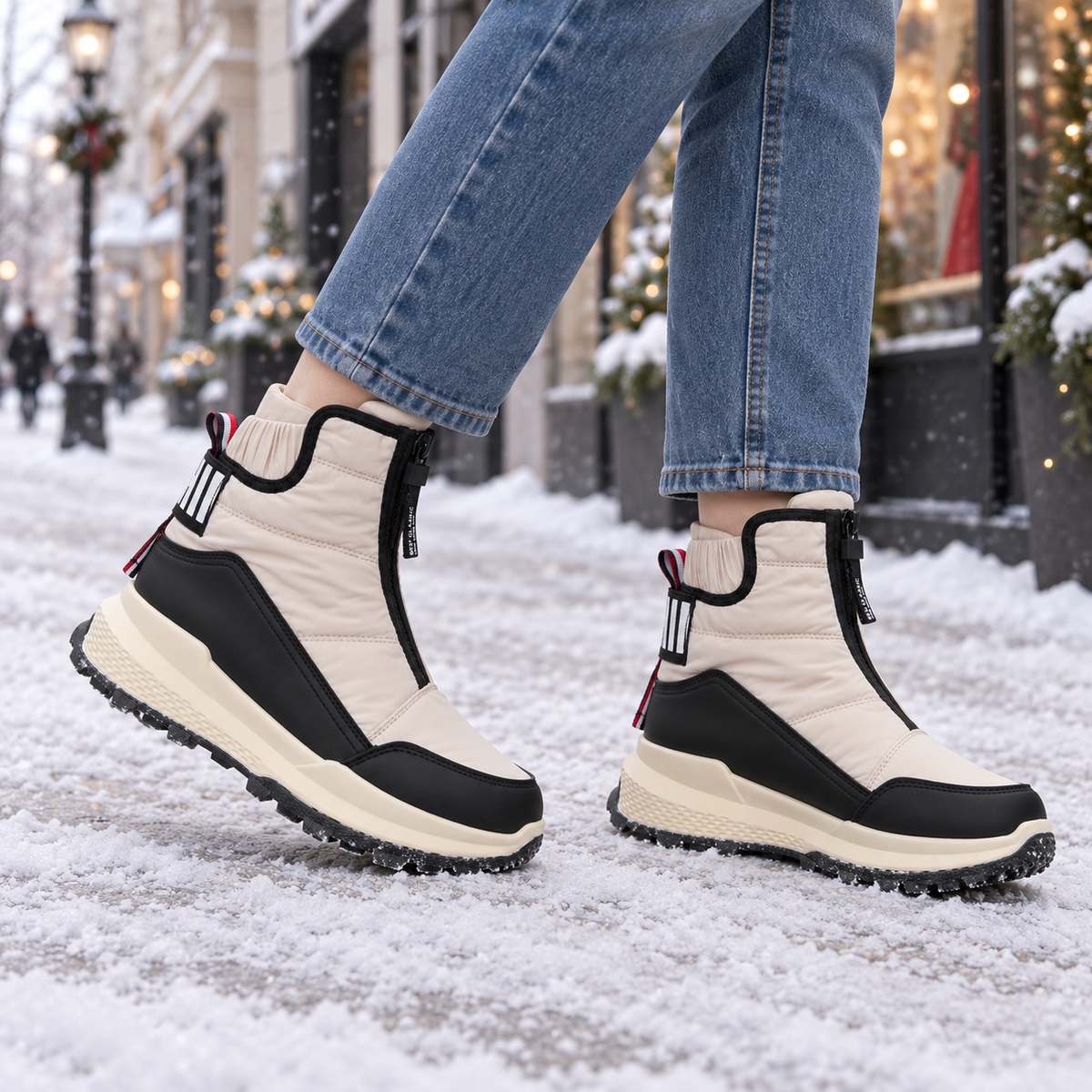 Botki Śniegowce damskie (36-41, 12par) D9166-4 BEIGE
