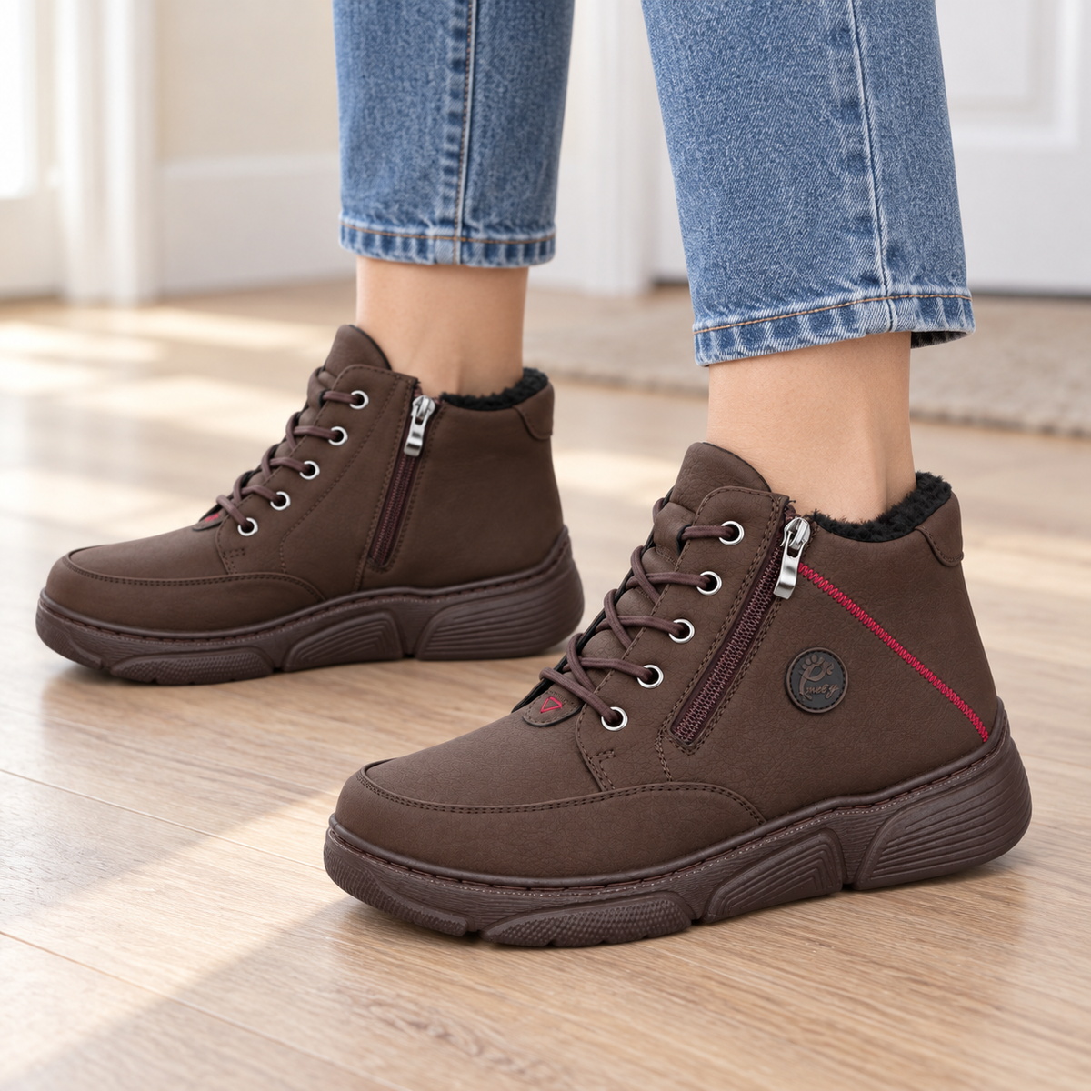 Botki Damskie (36-42) 12Par D26333-3 BROWN