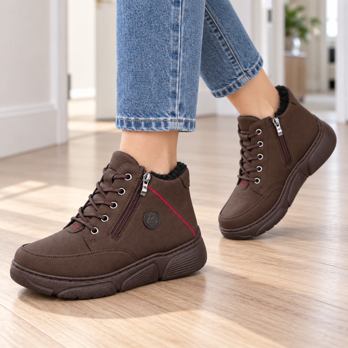Botki Damskie (36-42) 12Par D26333-3 BROWN