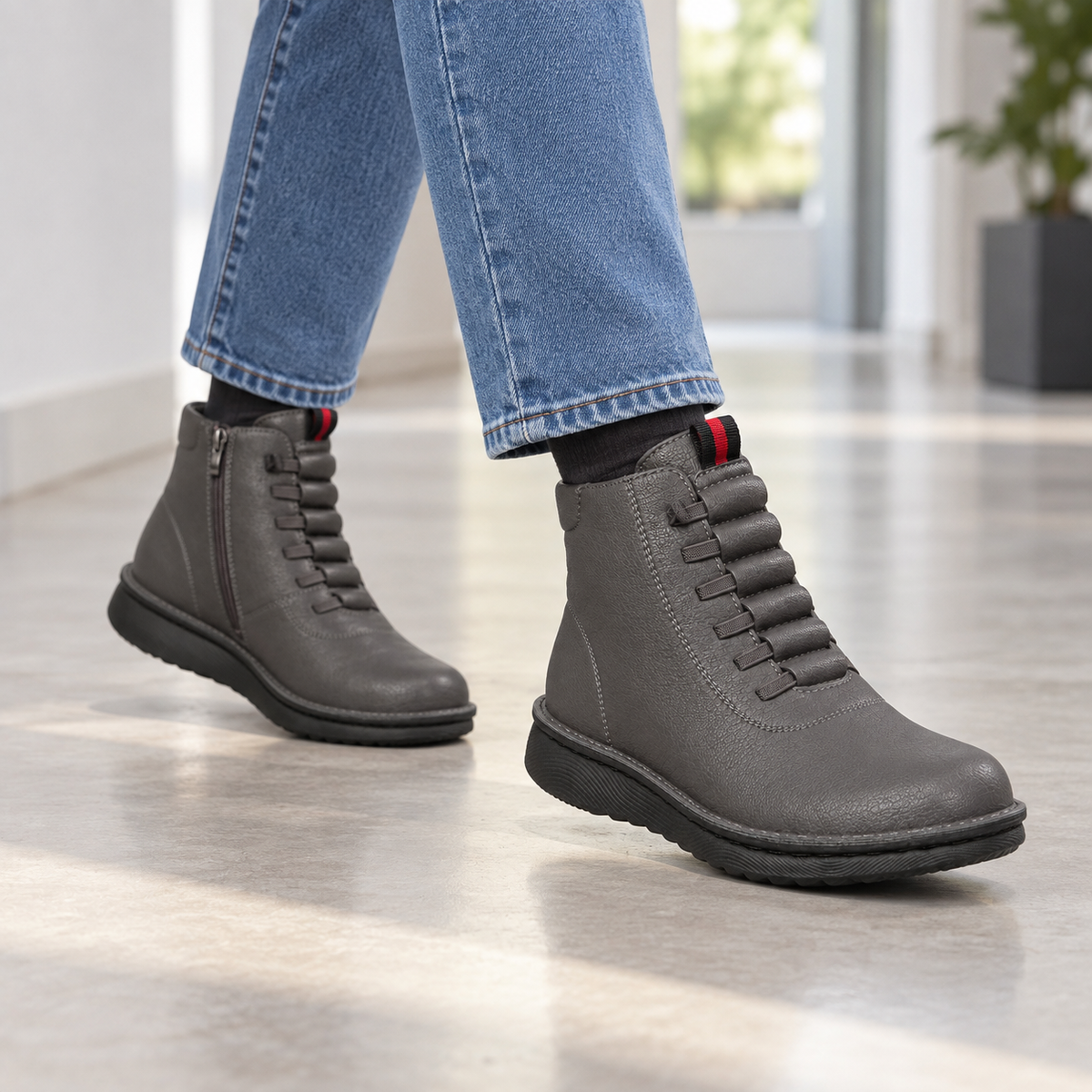 Botki Damskie (36-42) 12Par D25311-2 GREY