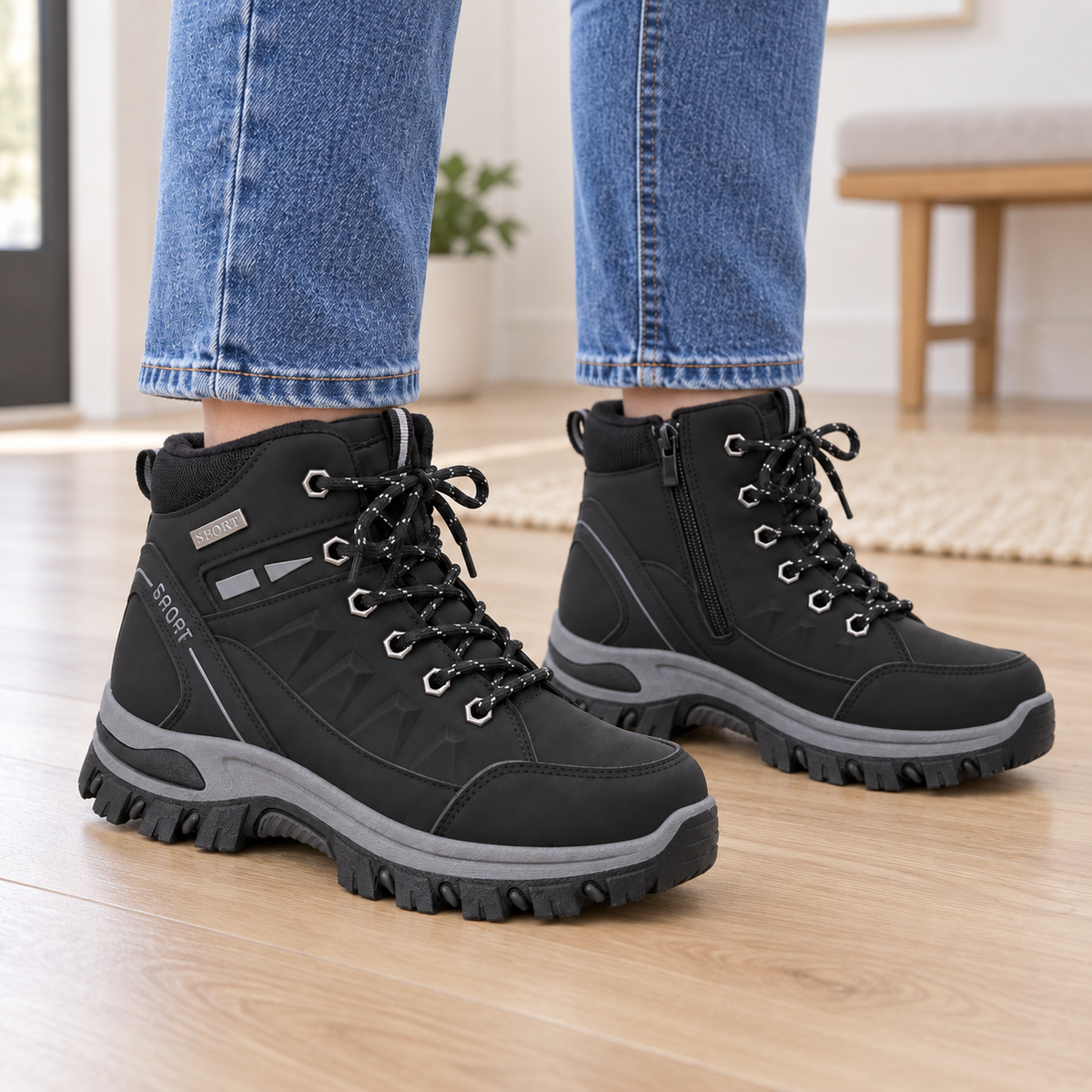 Botki Damskie (36-41) 12Par D6976-1 BLACK